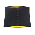 Black waist trainer with yellow interior on a white background