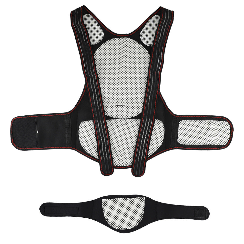 Back support brace with mesh design on a white background