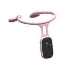 Pink electronic device with a power symbol on a white background