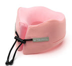 Pink travel pillow with 'TRIPPEN' branding on a white background