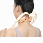 Person using a neck and shoulder on white background