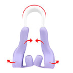 Purple and white device with red arrows on a white background