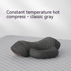 Gray constant temperature hot compress on a gray background with text.