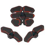 Black and red electronic muscle stimulator device on a white background