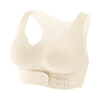 Beige bra on a white background
