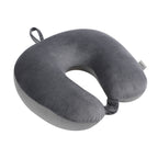Gray U-shaped travel neck pillow on a white background