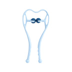 Blue neck traction device on a white background