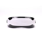 White and black circular object on a white background