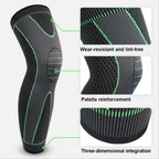 Knee brace with features highlighted on a white background
