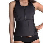 Black waist trainer worn by a person on a white background