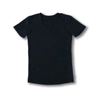 Black t-shirt on a white background