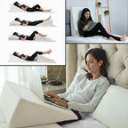 Woman using a multi-purpose sofa bed in various positions.