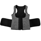 Gray and black waist trainer on a white background